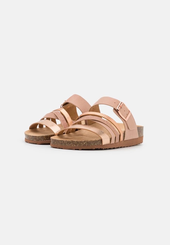 Chausson ANNA FIELD Anna Field Mules Rose Doré Femme | HHC-0092258